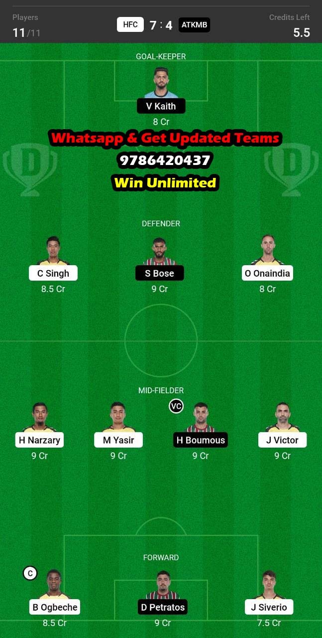 HFC vs ATKMB Dream11 Team fantasy Prediction Hero ISL