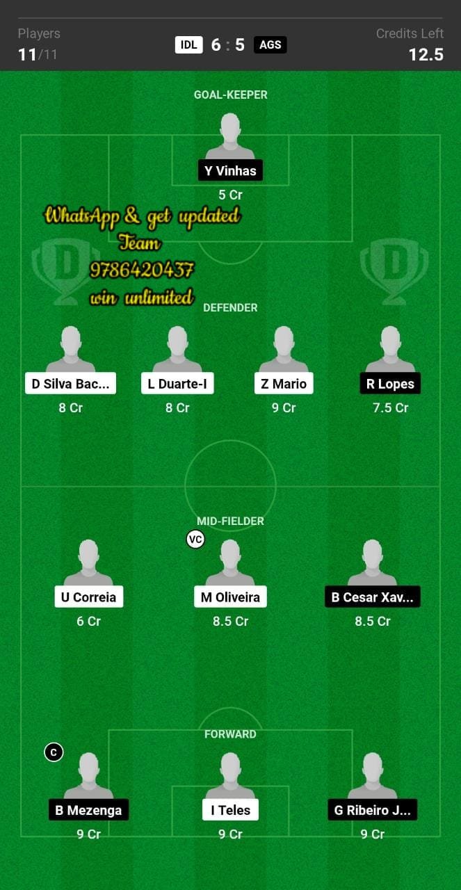 IDL vs AGS Dream11 Team fantasy Prediction Brazilian Paulista