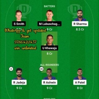 IND vs AUS 3rd Test Match Dream11 Team fantasy Prediction Australia tour of India