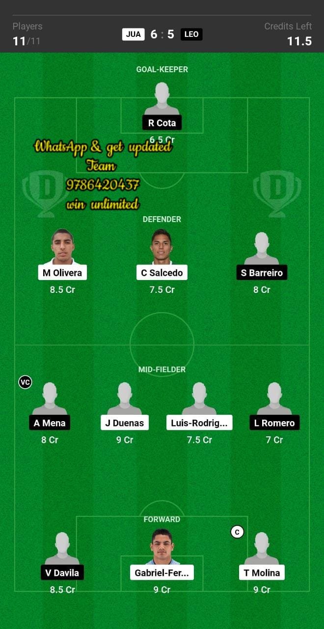 JUA vs LEO Dream11 Team fantasy Prediction Mexican League