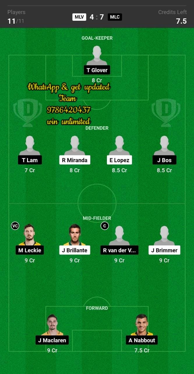 MLV vs MLC Dream11 Team fantasy Prediction A League