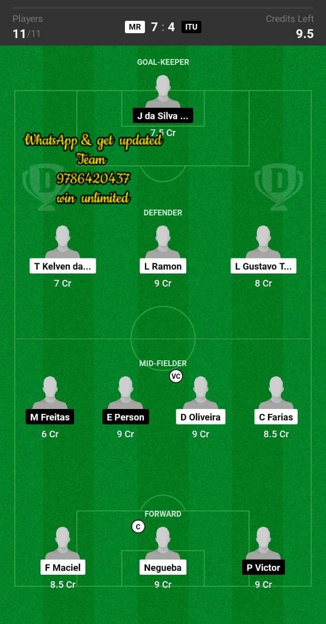 MR vs ITU Dream11 Team fantasy Prediction Brazilian Paulista