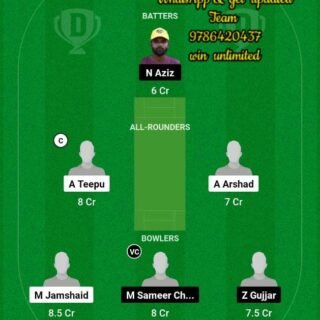 GED vs AJH 48th Match Dream11 Team fantasy Prediction ICCA Arabian T20 League