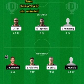 LEV vs BAY Dream11 Team fantasy Prediction Bundesliga