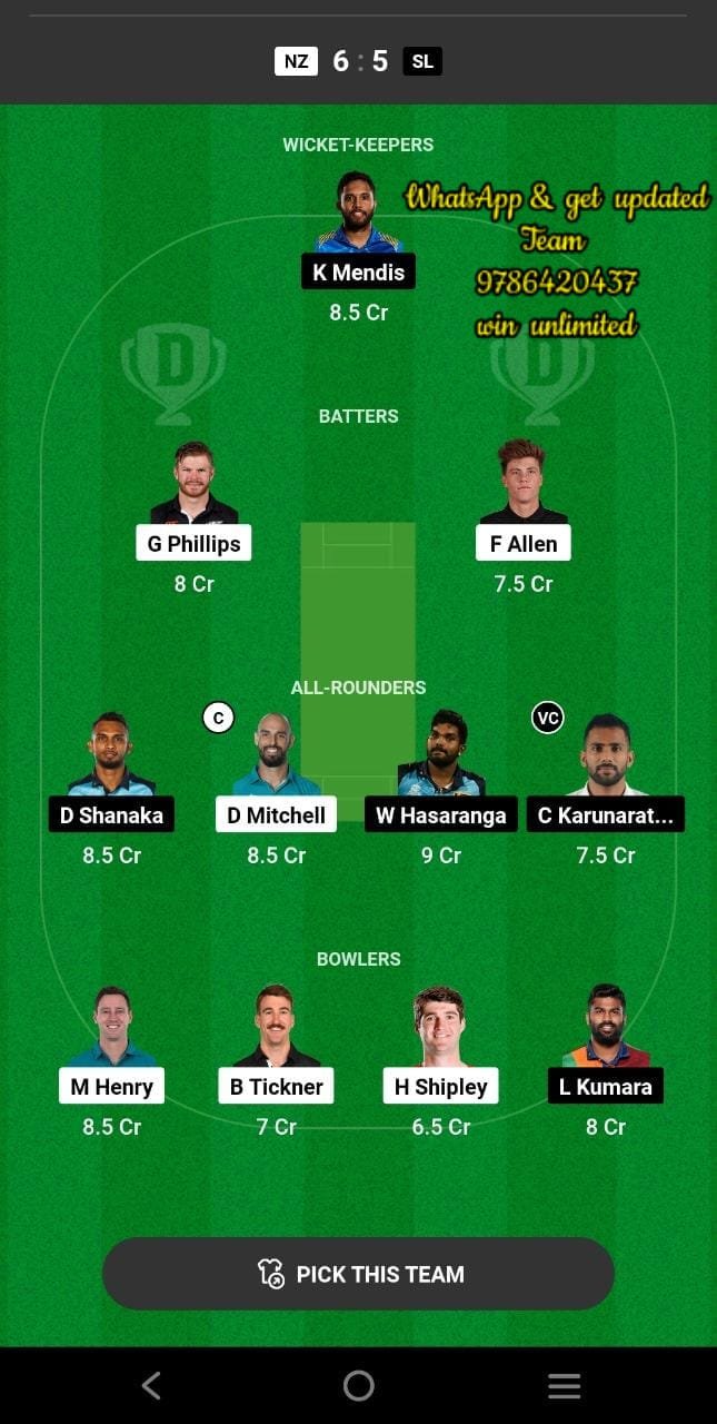 NZ vs SL 3rd ODI Match Dream11 Team fantasy Prediction Sri Lanka tour of New Zealand