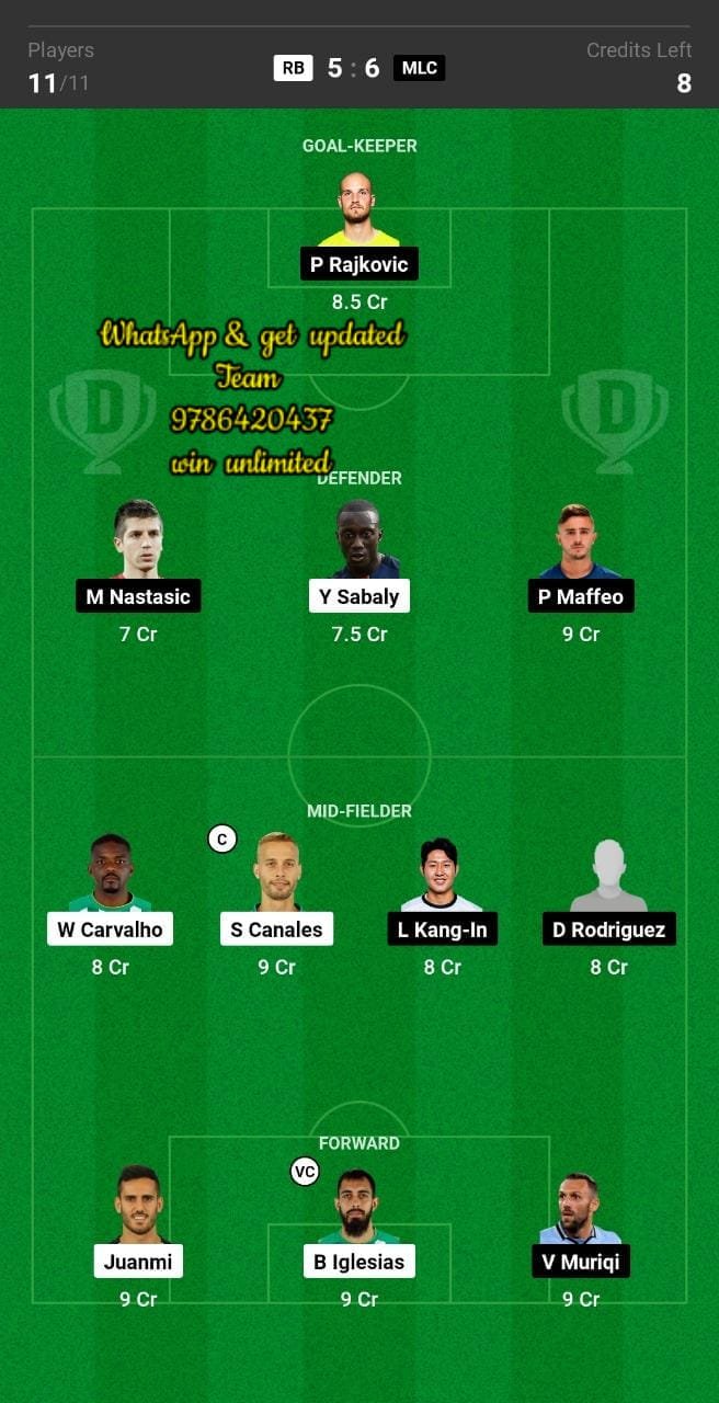 RB vs MLC Dream11 Team fantasy Prediction La Liga