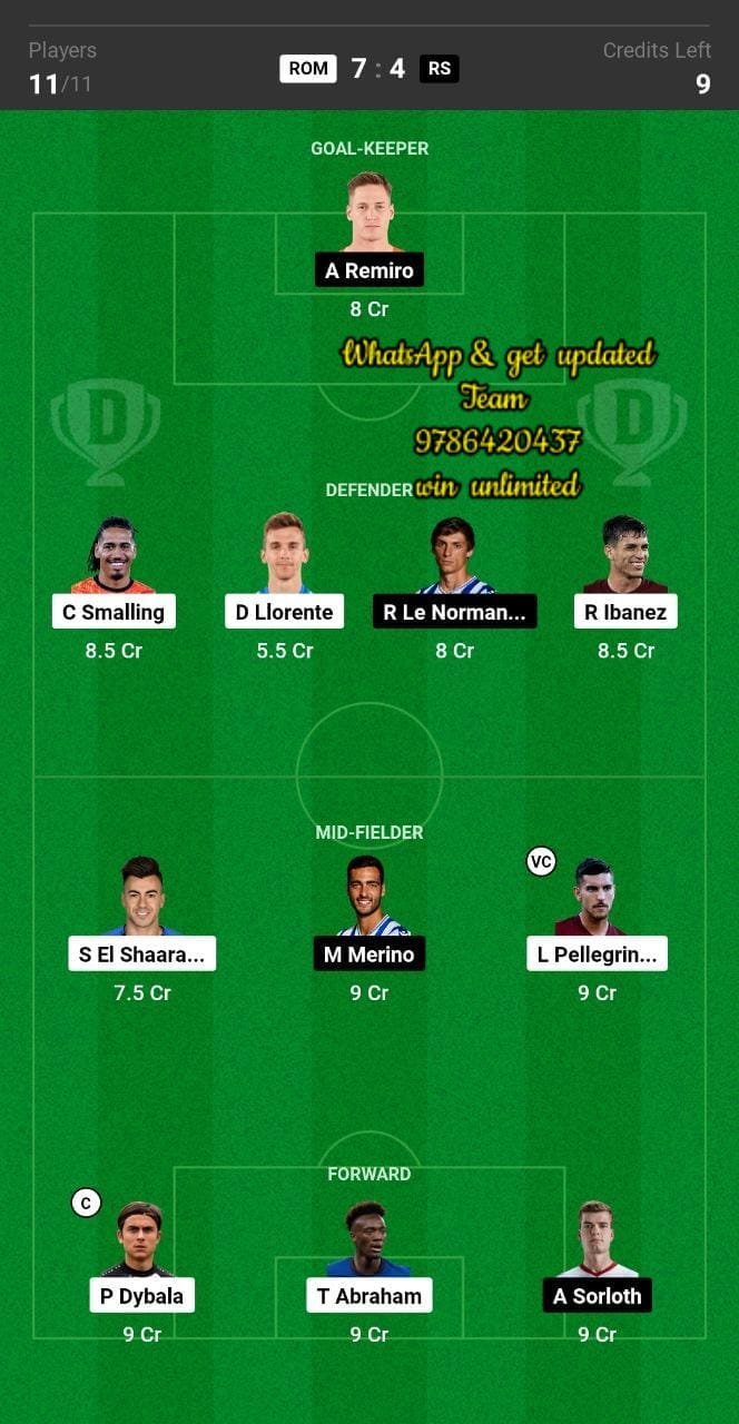 ROM vs RS Dream11 Team fantasy Prediction UEFA Europa League