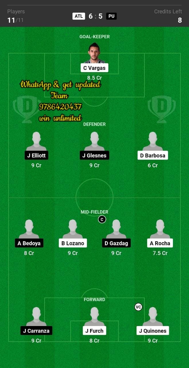 ATL vs PU Dream11 Team fantasy Prediction Concacaf Champions League