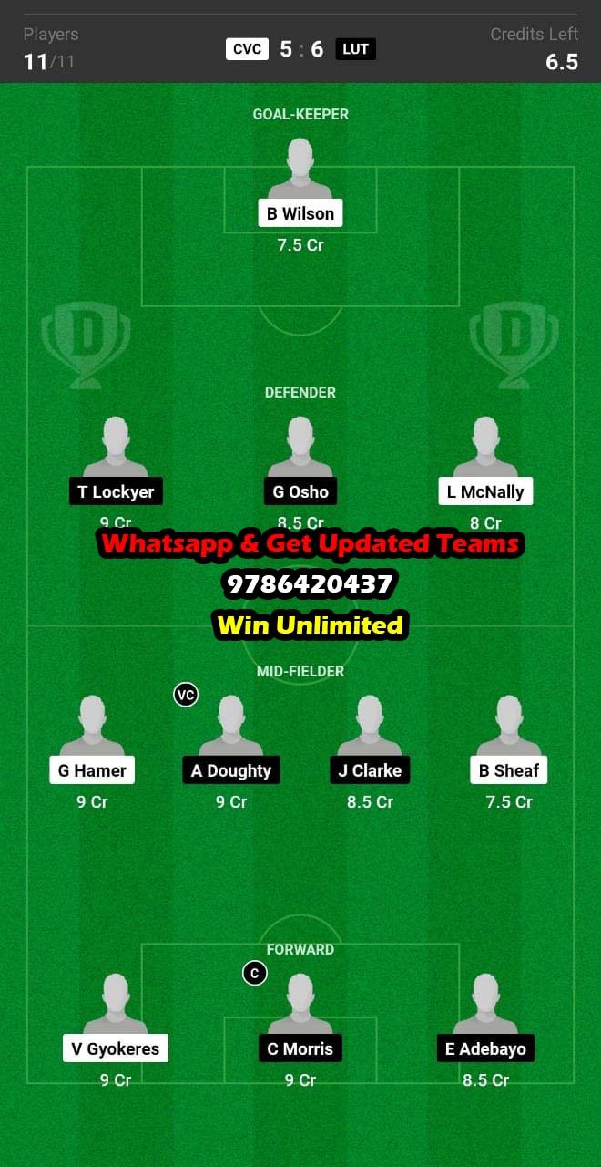 CVC vs LUT Dream11 Team fantasy Prediction English Championship