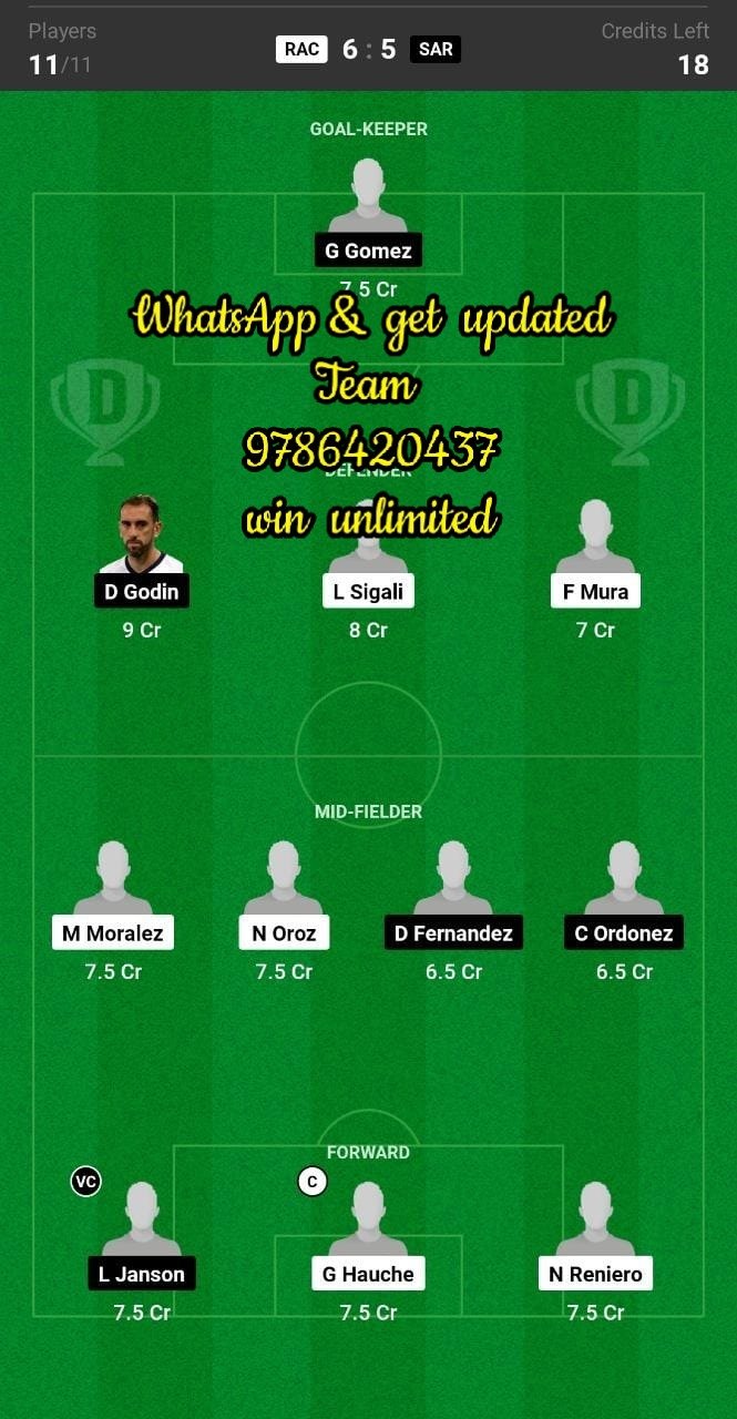 RAC vs SAR Dream11 Team fantasy Prediction Argentinian League