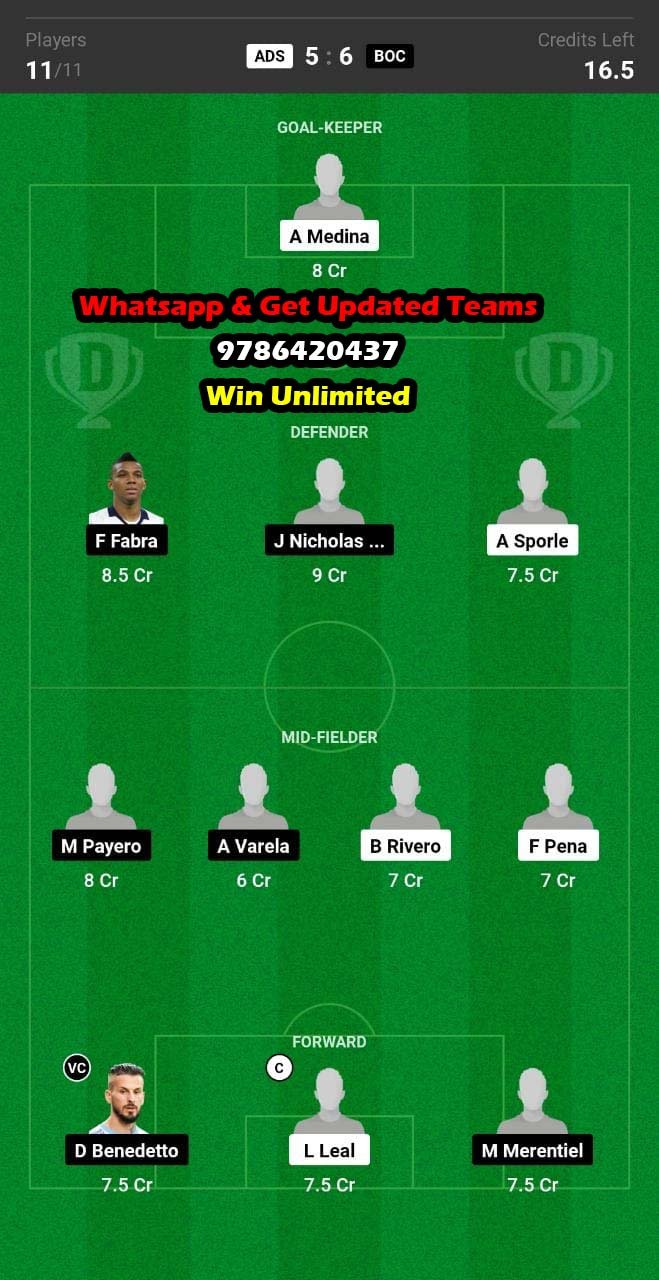 ADS vs BOC Dream11 Team fantasy Prediction Argentinian League