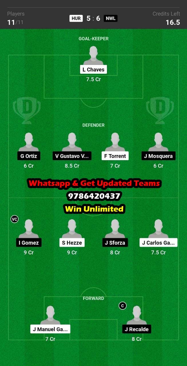 HUR vs NWL Dream11 Team fantasy Prediction Argentinian League