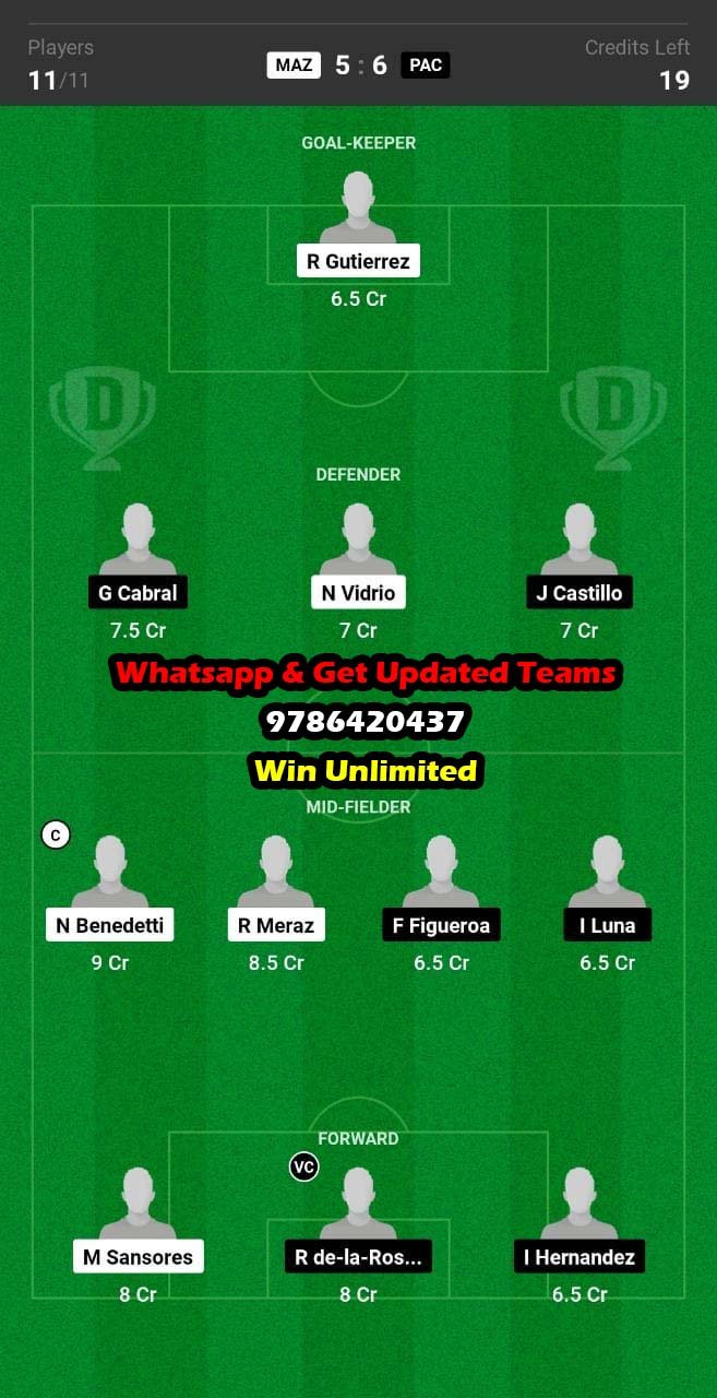 MAZ vs PAC Dream11 Team fantasy Prediction Mexican League