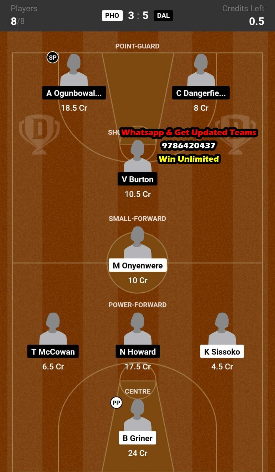 PHO vs DAL Dream11 Team fantasy Prediction American Women's Basketball League