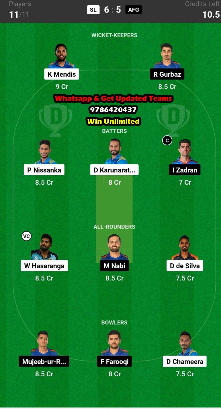 SL vs AFG 3rd ODI Match Dream11 Team fantasy Prediction Afghanistan tour of Sri Lanka