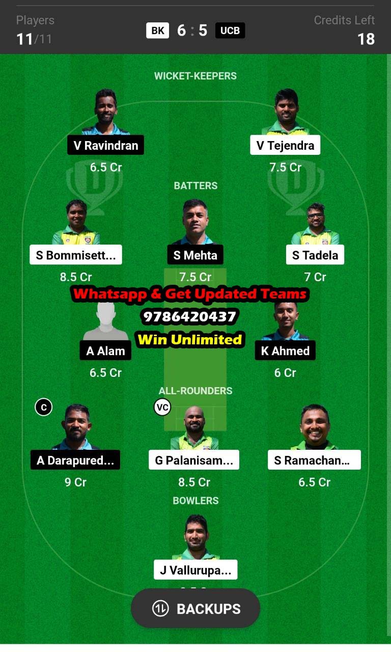 BK vs UCB 46th Match Dream11 Team fantasy Prediction ECS Hungary T10