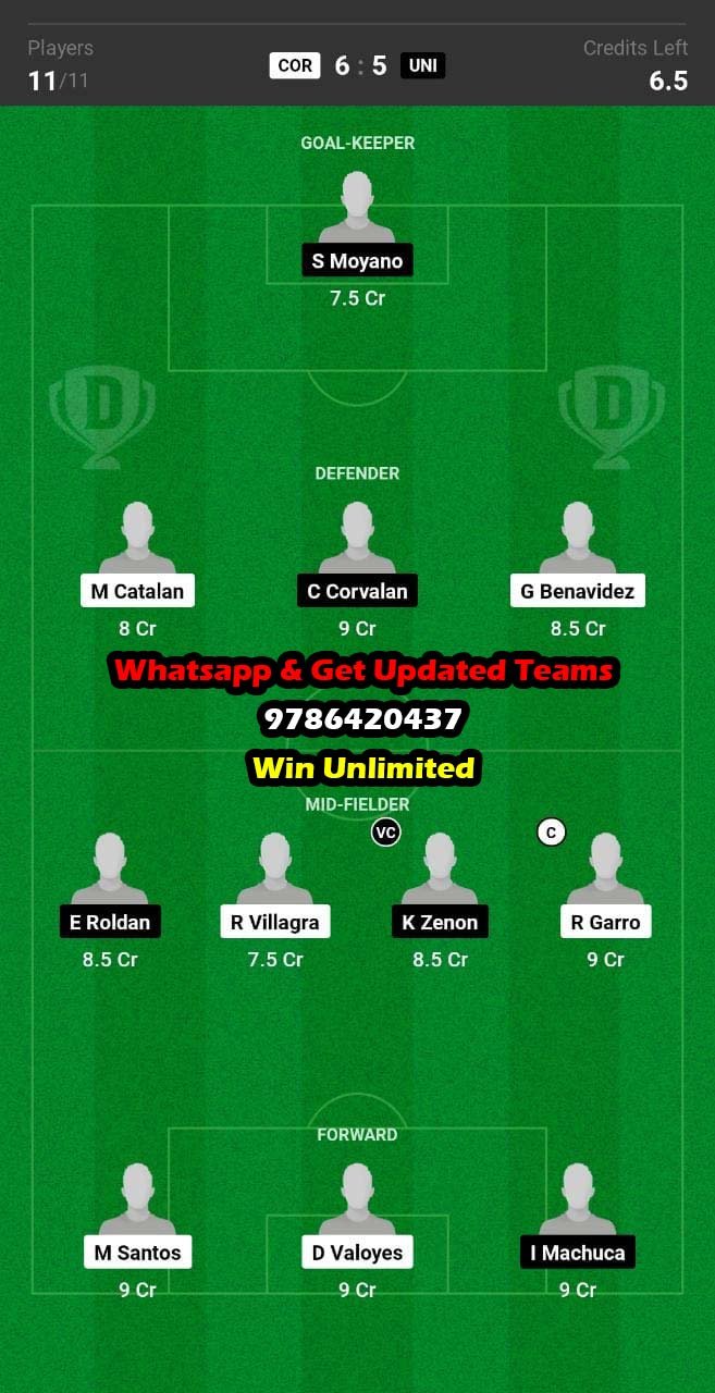 COR vs UNI Dream11 Team fantasy Prediction Argentinian League