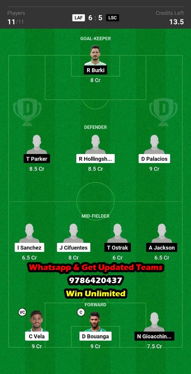 LAF vs LSC Dream11 Team fantasy Prediction MLS