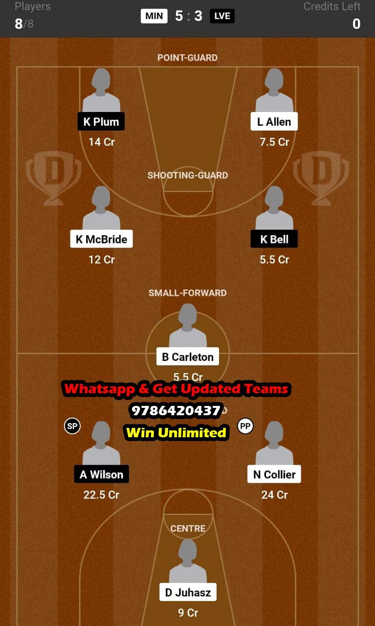 MIN vs LVE Dream11 Team fantasy Prediction American Women's Basketball League