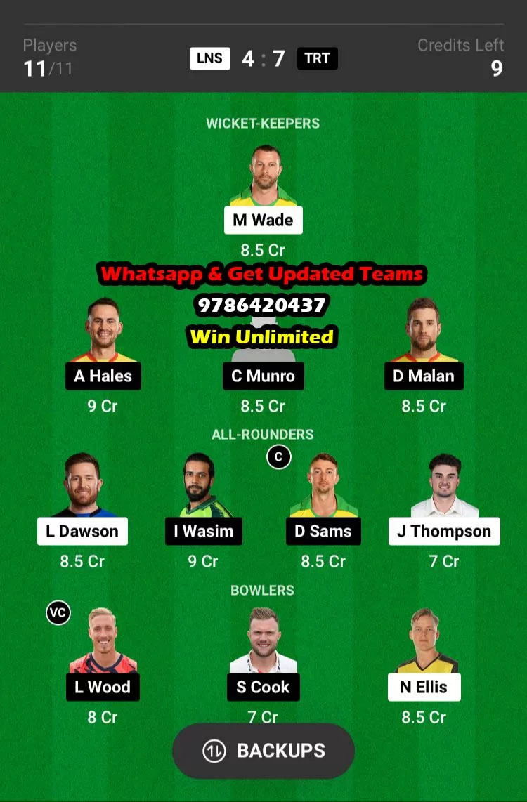 LNS vs TRT 16th Match Dream11 Team fantasy Prediction The Hundred Men