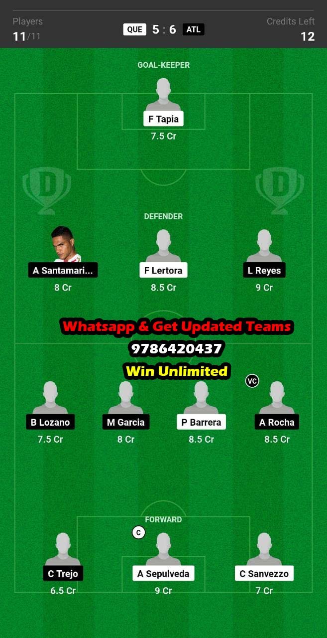 QUE vs ATL Dream11 Team fantasy Prediction Mexican League