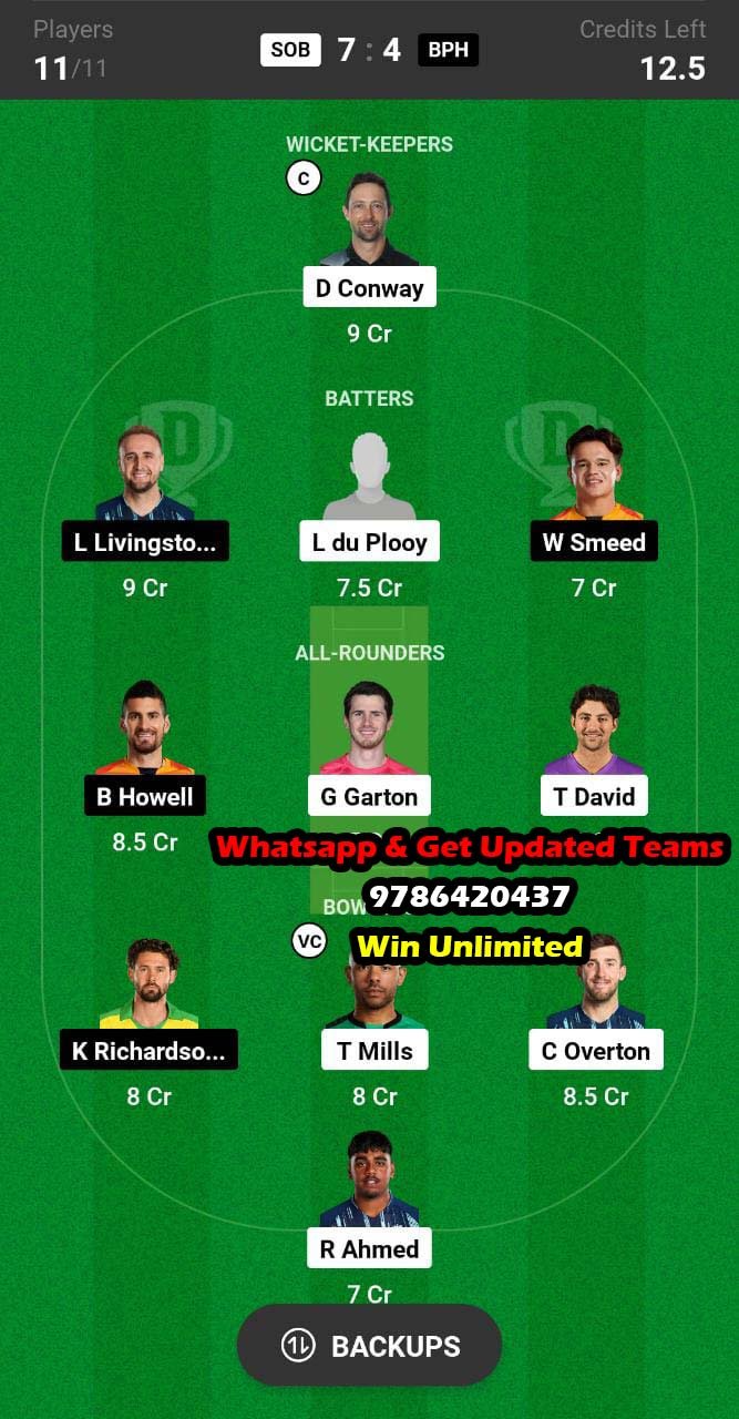 SOB vs BPH 22nd Match Dream11 Team fantasy Prediction The Hundred