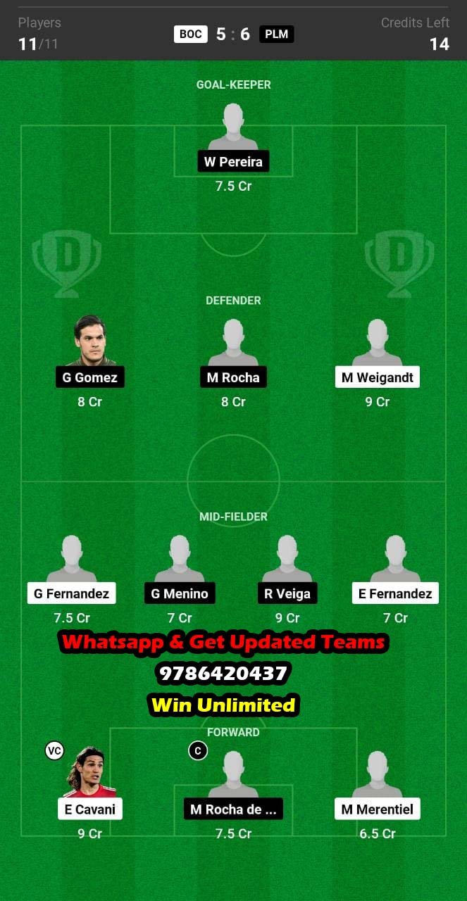 BOC vs PLM Dream11 Team fantasy Prediction Copa Libertadores