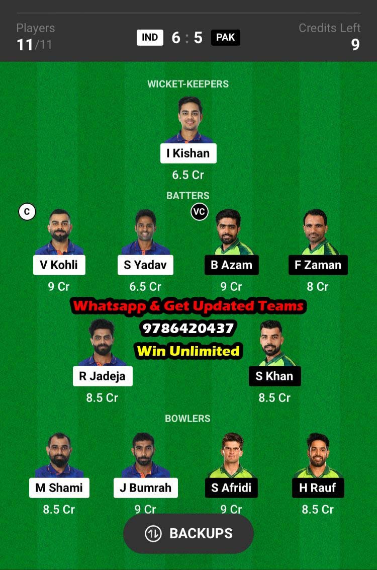 IND vs PAK 3rd Match Dream11 Team fantasy Prediction Asia ODI Cup 2023