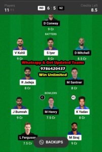 IND vs NZ 21st Match Dream11 Team fantasy Prediction ICC Men's ODI Cricket World Cup 2023