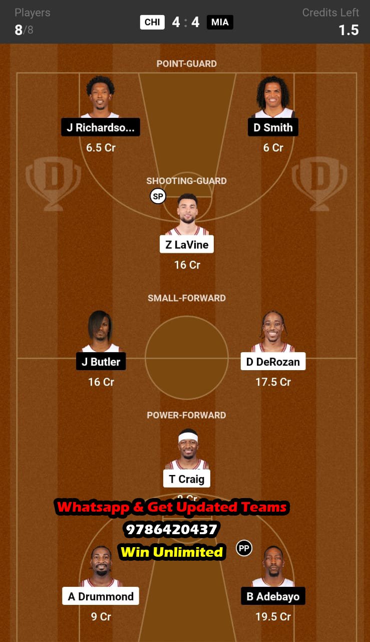 CHI vs MIA Dream11 Team fantasy Prediction NBA (2)