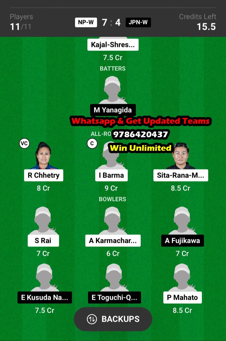 NP-W vs JPN-W 5th Match Dream11 Team fantasy Prediction Women's T20I Quadrangular Series 2023