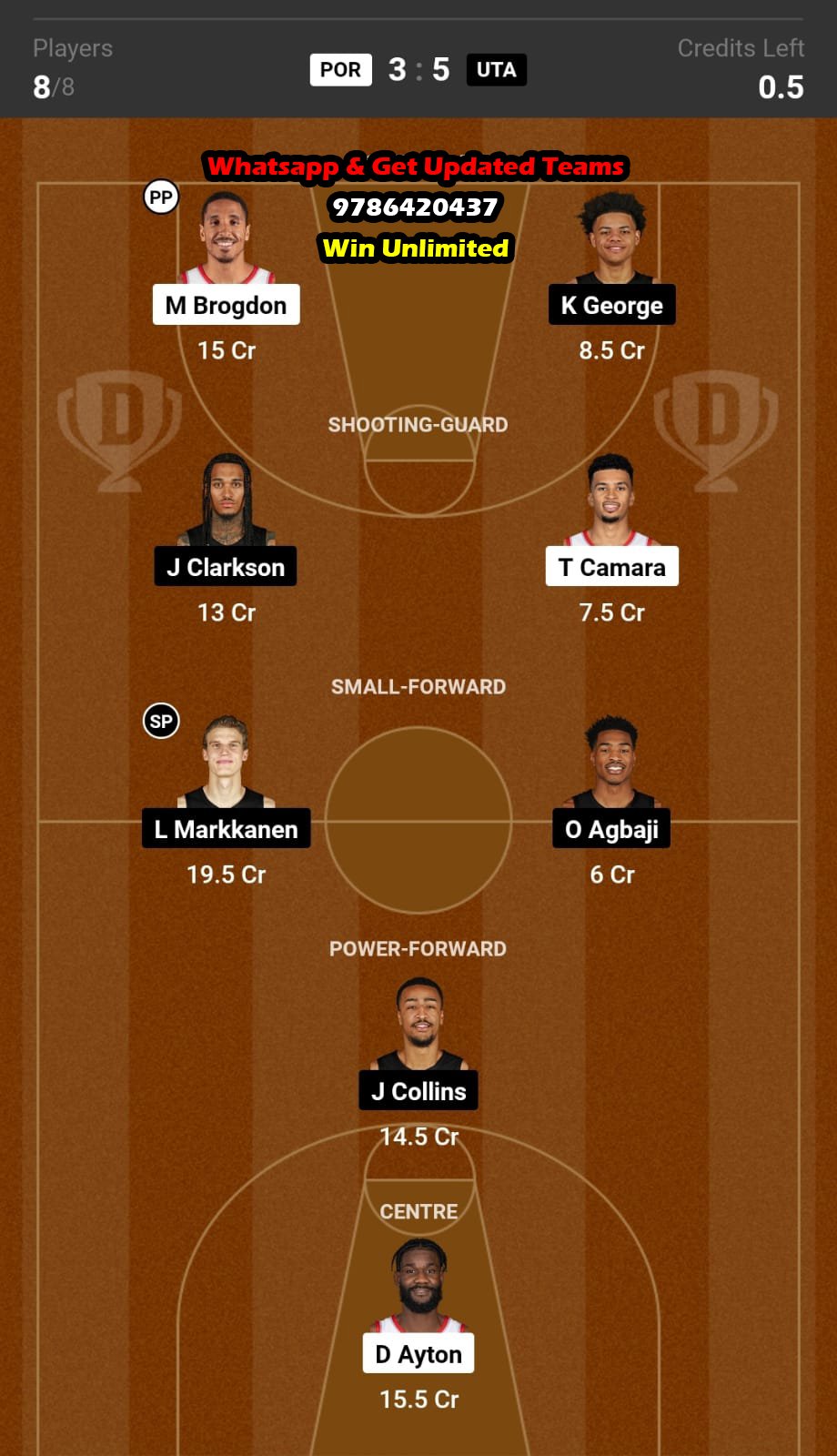 POR vs UTA Dream11 Team fantasy Prediction NBA