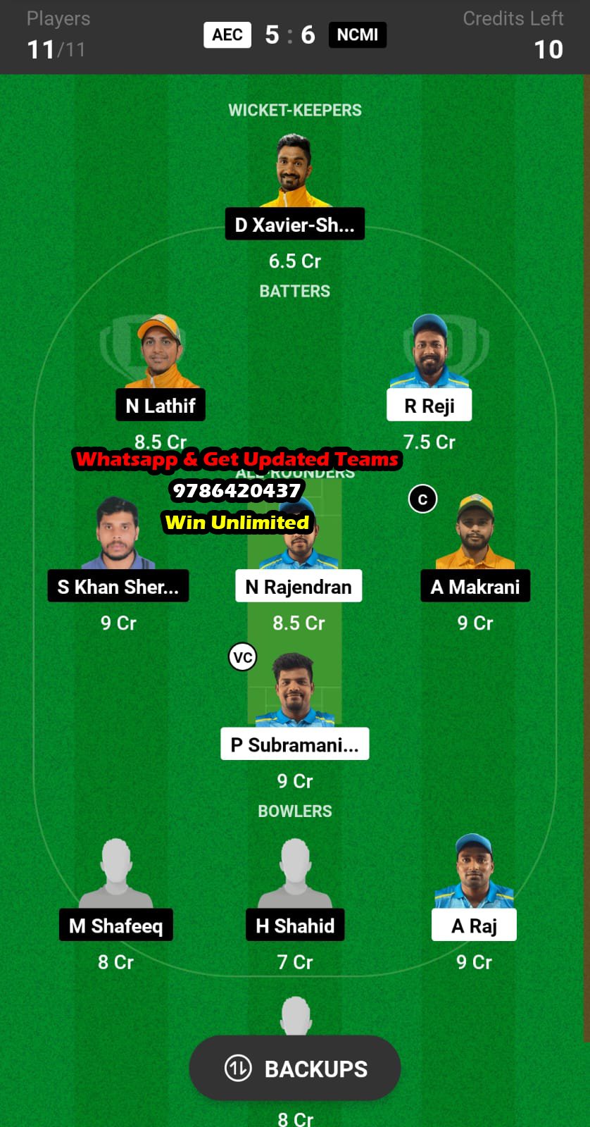 AEC vs NCMI Final Match Dream11 Team fantasy Prediction Kuwait T20 Elite Cup 2023