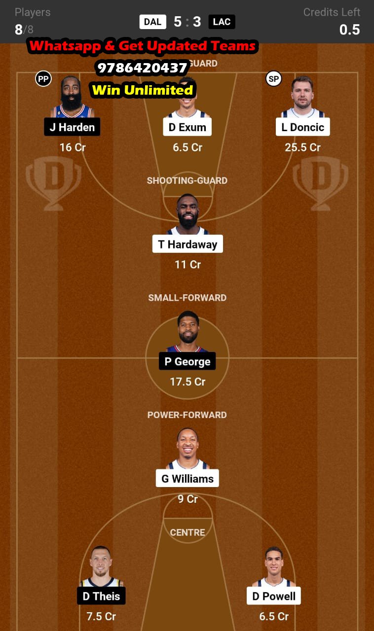 DAL vs LAC Dream11 Team fantasy Prediction NBA (2)