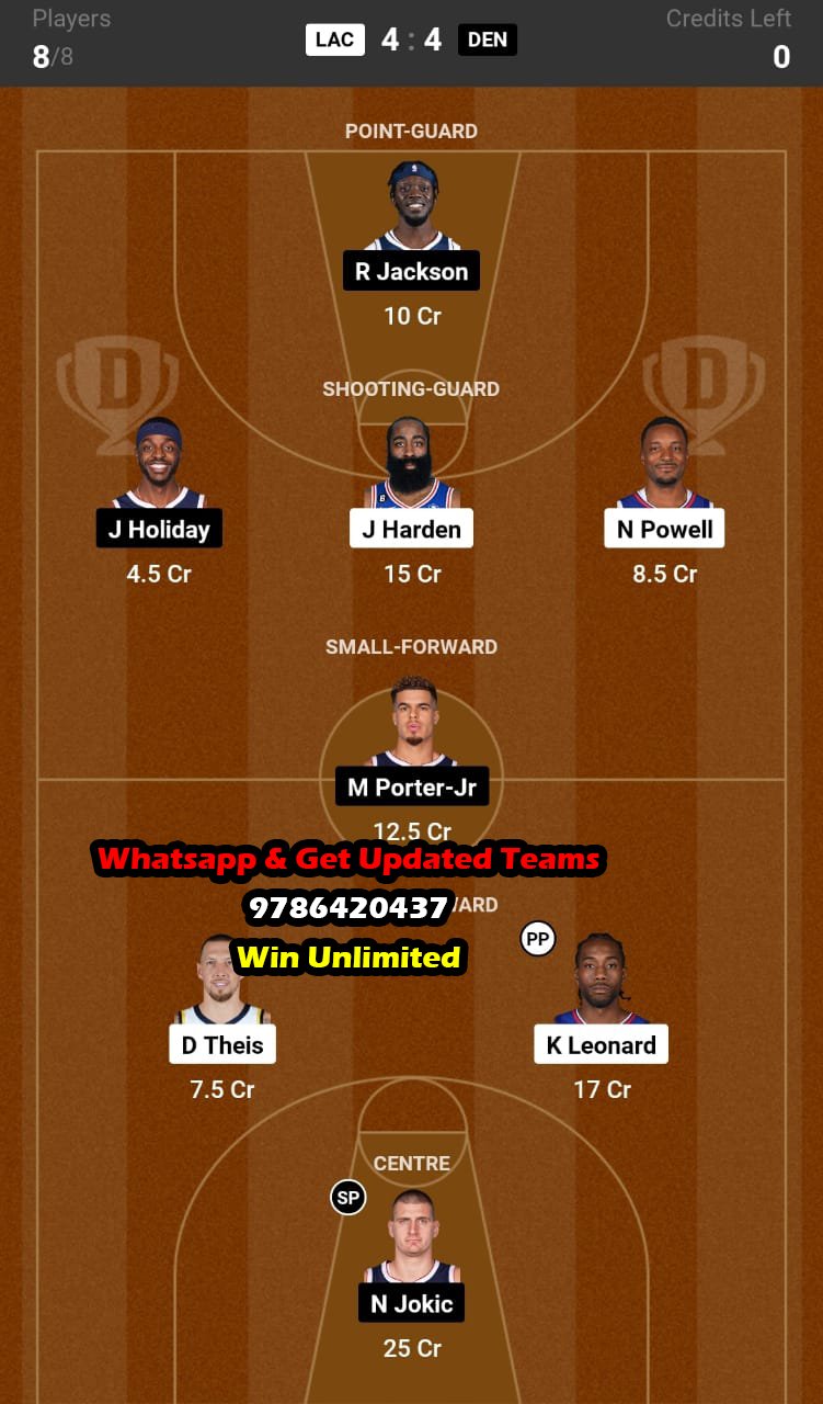 LAC vs DEN Dream11 Team fantasy Prediction NBA (2)