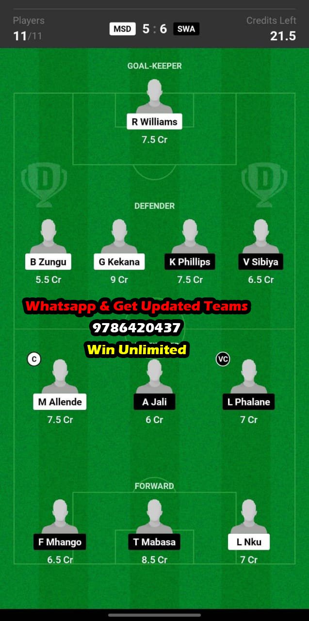 MSD vs SWA Dream11 Team fantasy Prediction South African League