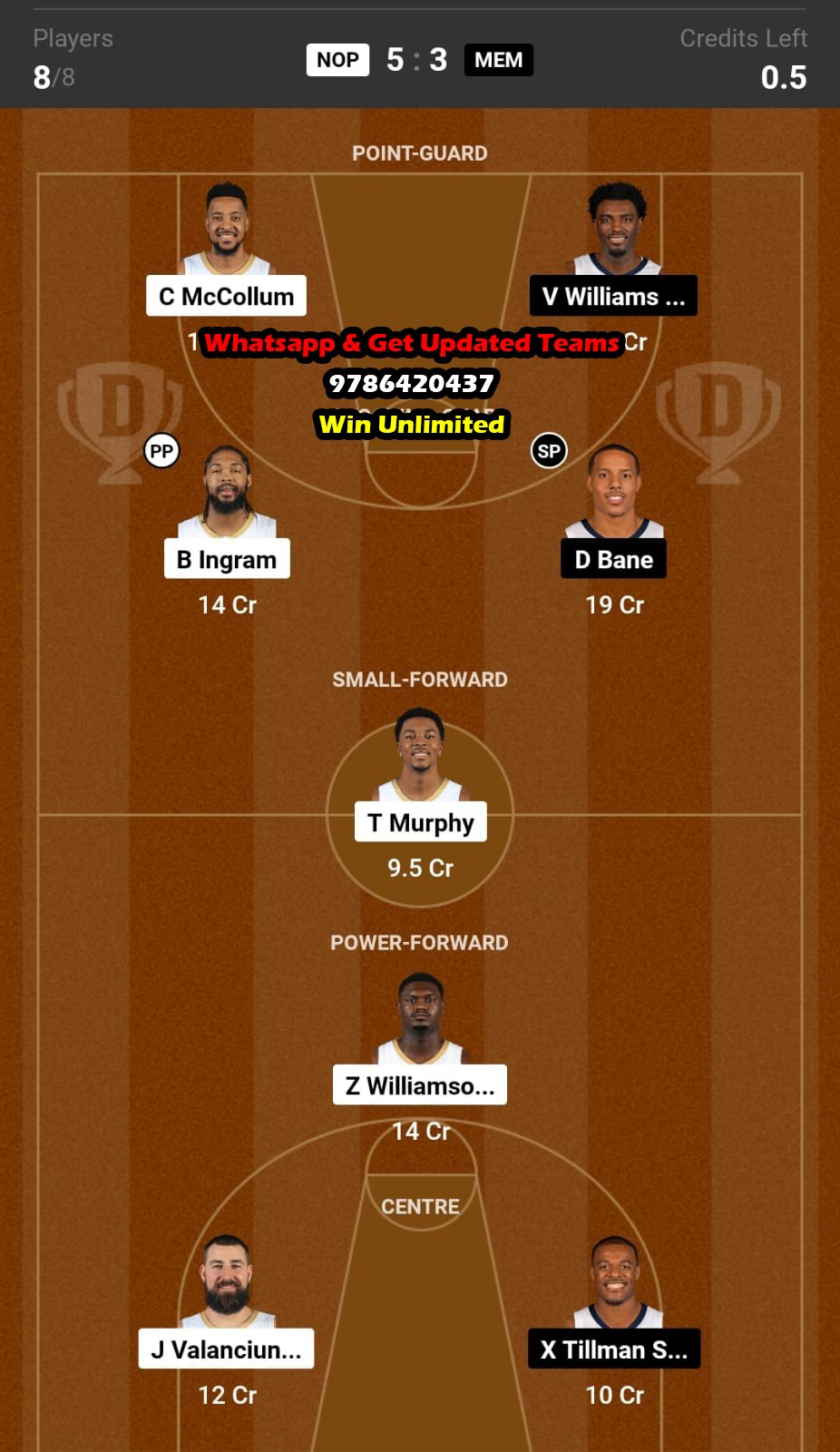 NOP vs MEM Dream11 Team fantasy Prediction NBA