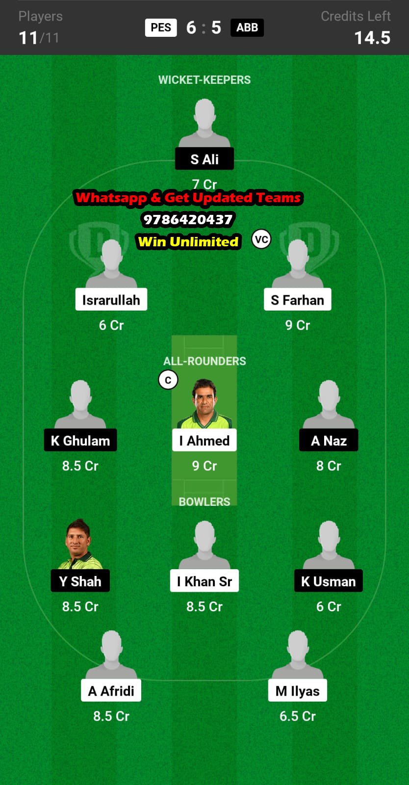 PES vs ABB 19th Match Dream11 Team fantasy Prediction Pakistan T20 Cup 2023