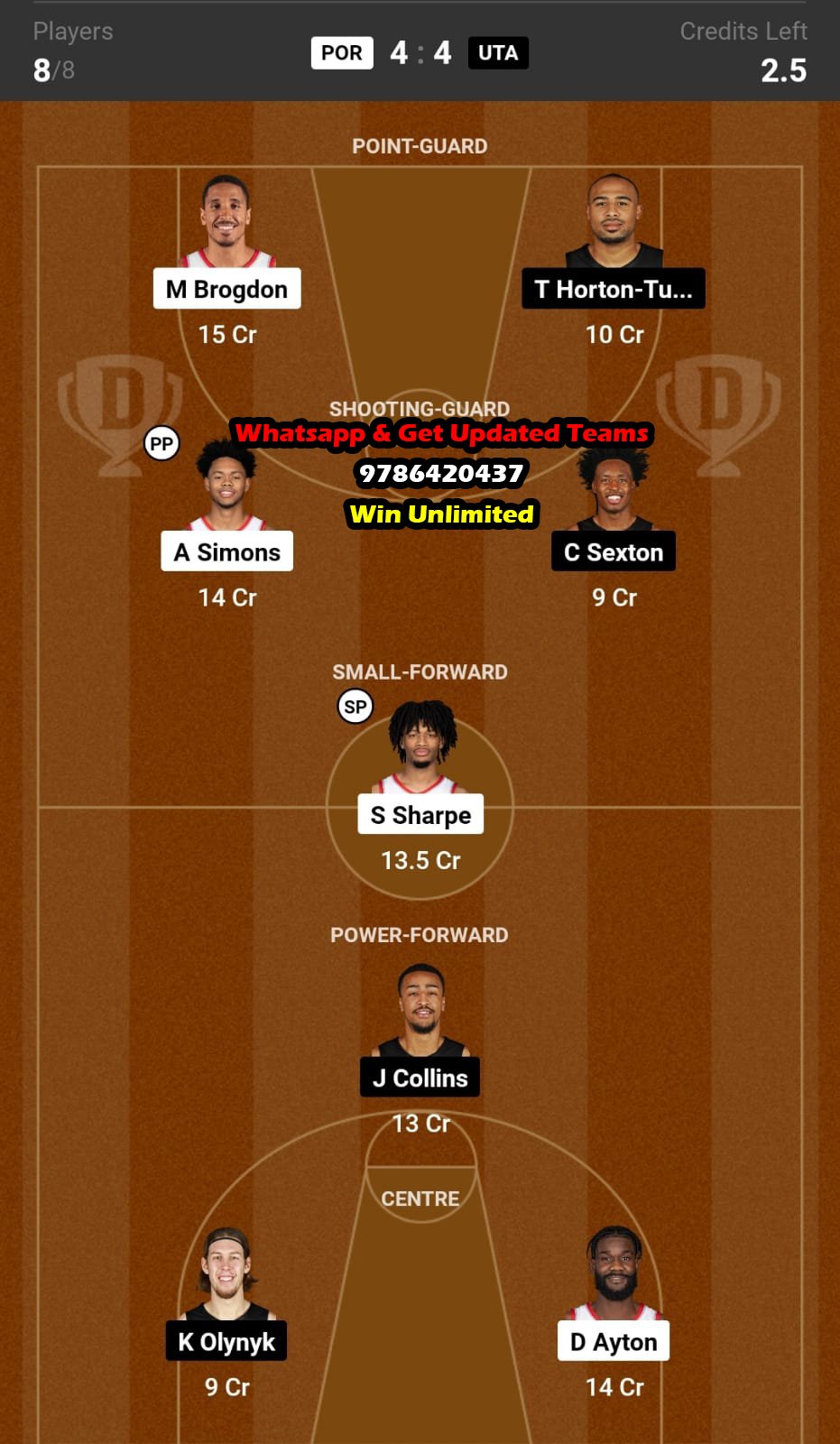 POR vs UTA Dream11 Team fantasy Prediction NBA (2)