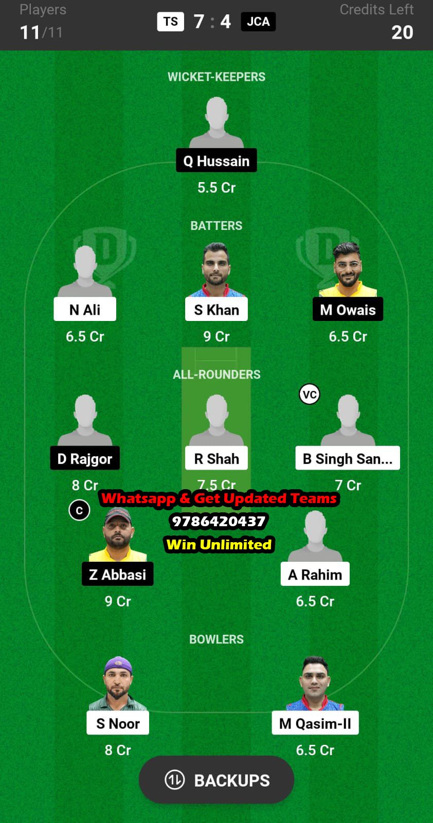 TS vs JCA 3rd Play-off Match Dream11 Team fantasy Prediction Sharjah Hundred League 2023