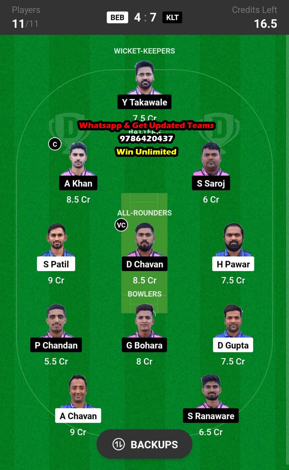 BEB vs KLT 18th Match Dream11 Team fantasy Prediction Navi Mumbai Premier League T20 2024